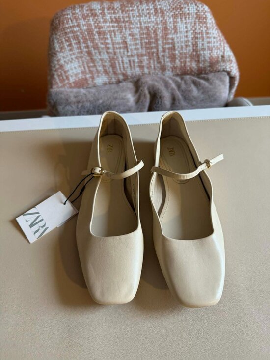 Zara Shoes - Zara Cream Flats Size 9 | Never Worn